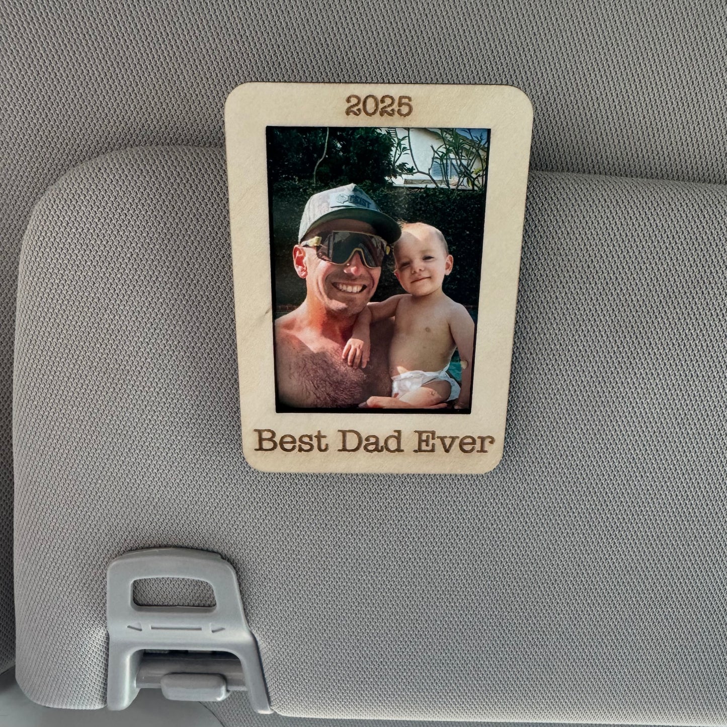 Custom Engraved Visor Clip Photo Holder