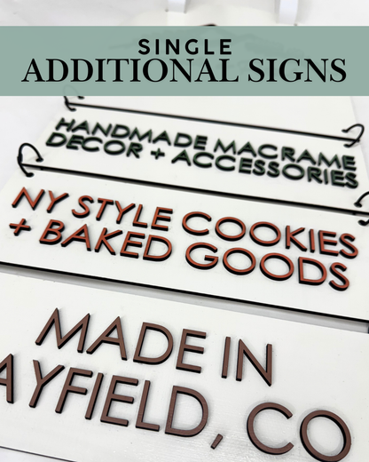 Tent Signs: Single Additional Sign