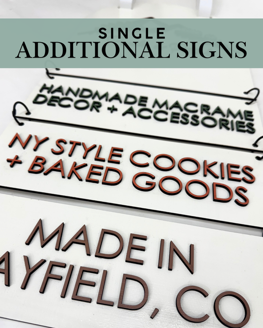 Tent Signs: Single Additional Sign