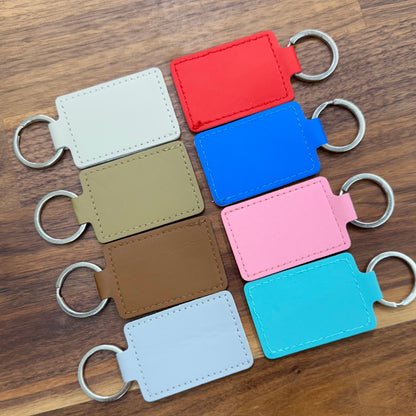 Engraved Leather Keychain
