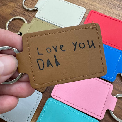 Engraved Leather Keychain