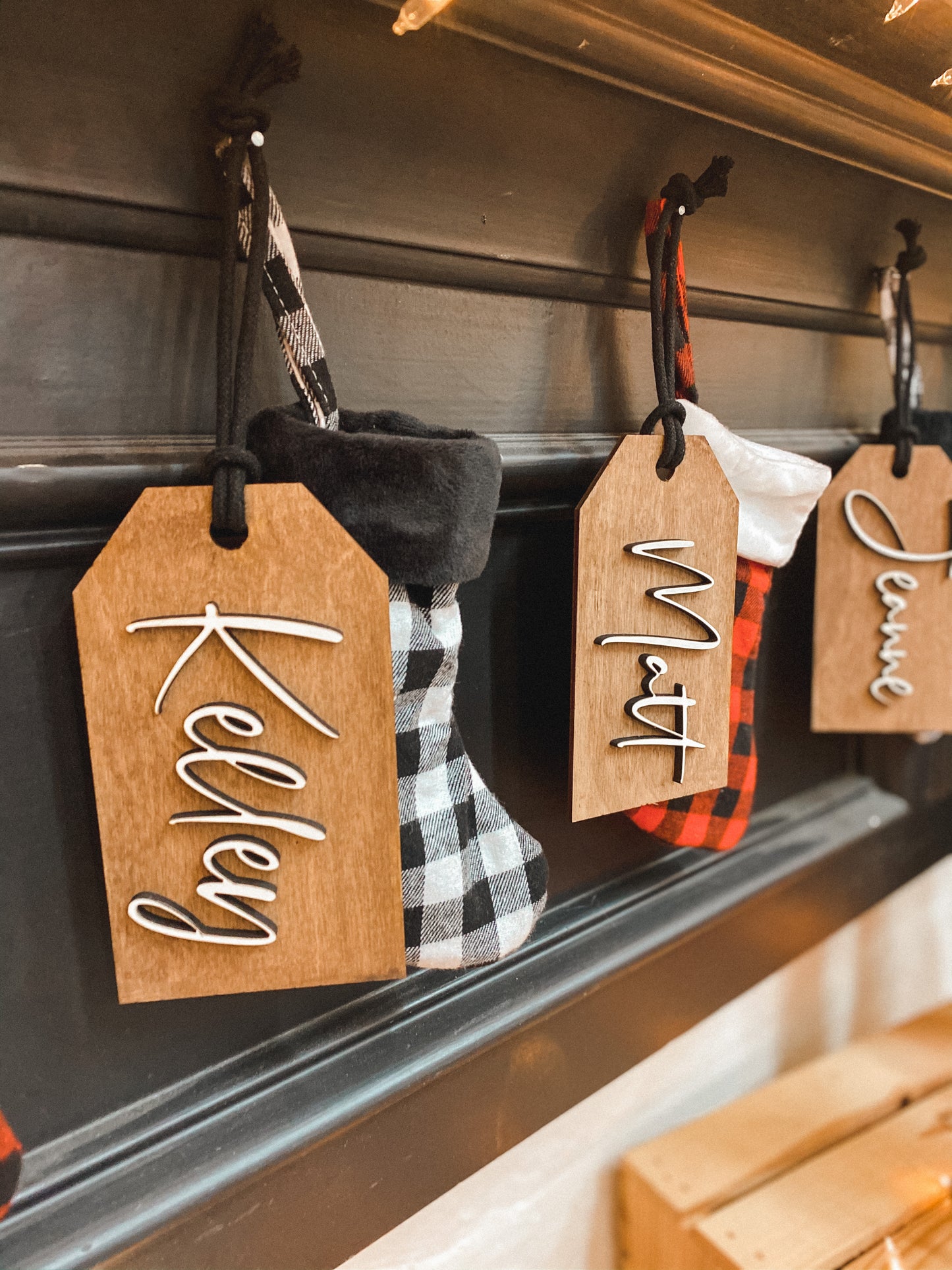 Wooden Stocking Tags