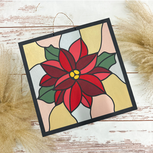 Poinsettia "Stained Glass" Project Blank