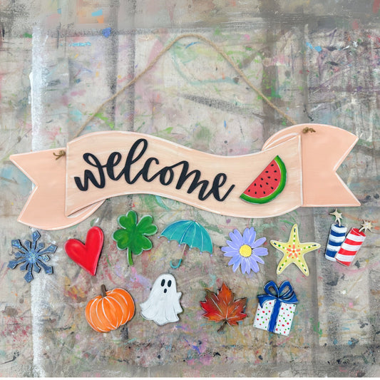 Interchangeable Welcome Banner